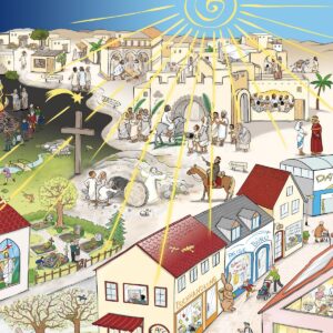 Mehr über den Artikel erfahren Oster-Wimmelbild „zwischen Hasenfest und Auferstehung“ für RU und Gemeinde